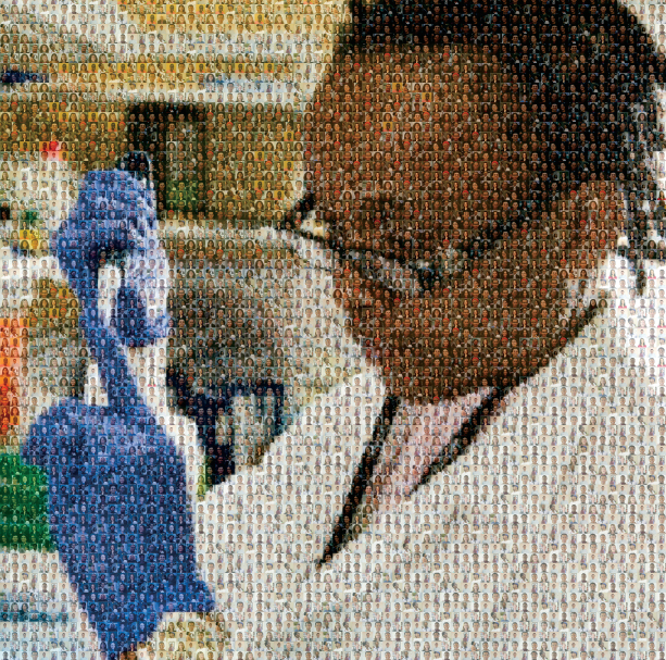 Composite image of scientist